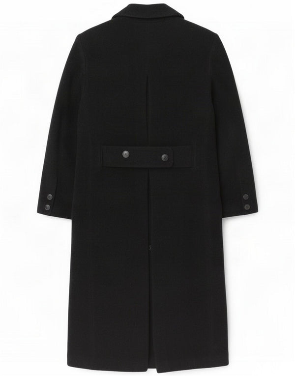 Cappotto doppiopetto vintage da donna UK 12 medio nero