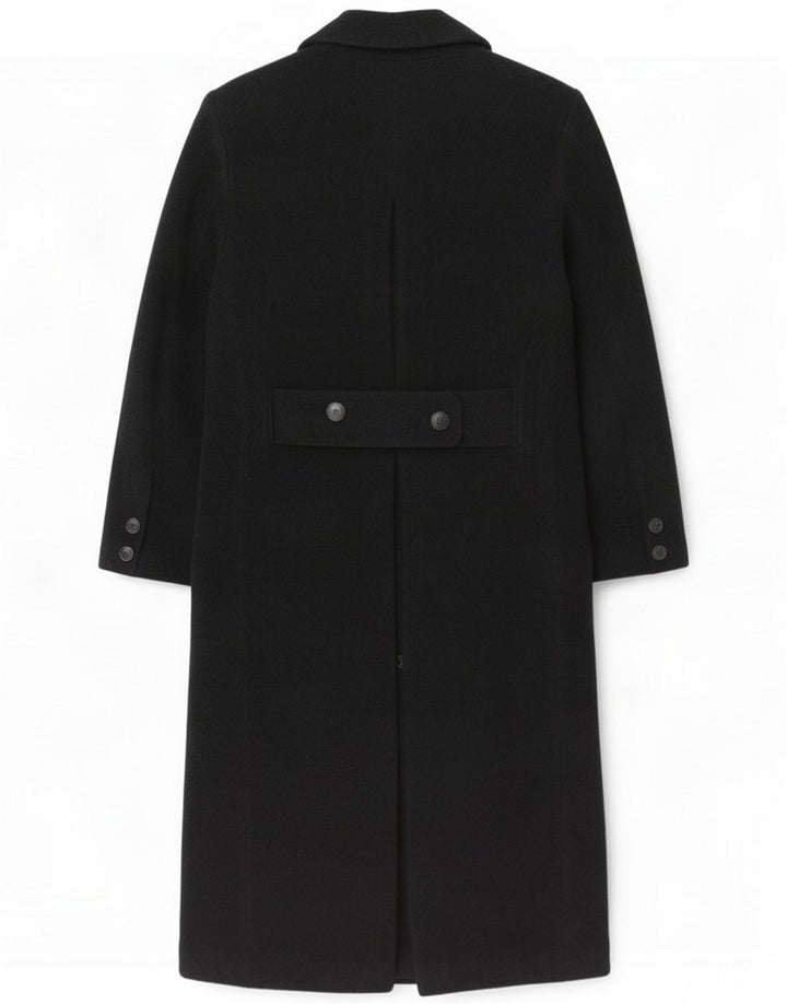 Cappotto doppiopetto vintage da donna UK 12 medio nero