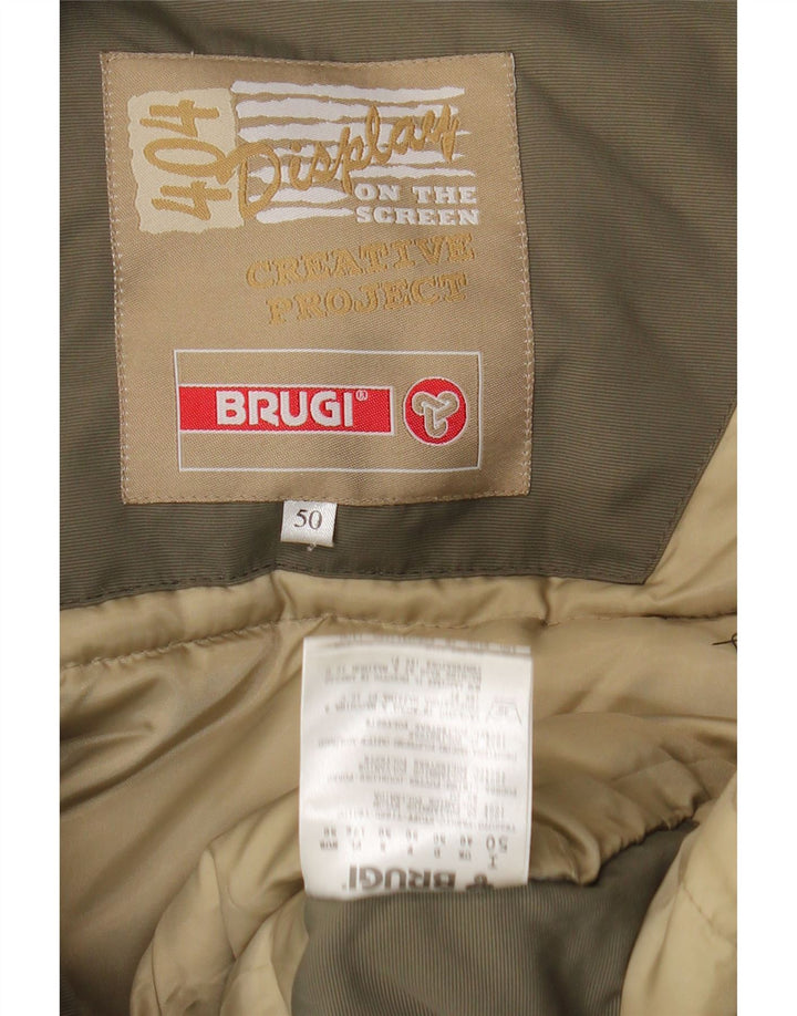 Giacca imbottita con cappuccio da uomo Brugi UK 40 Large Khaki Poliammide