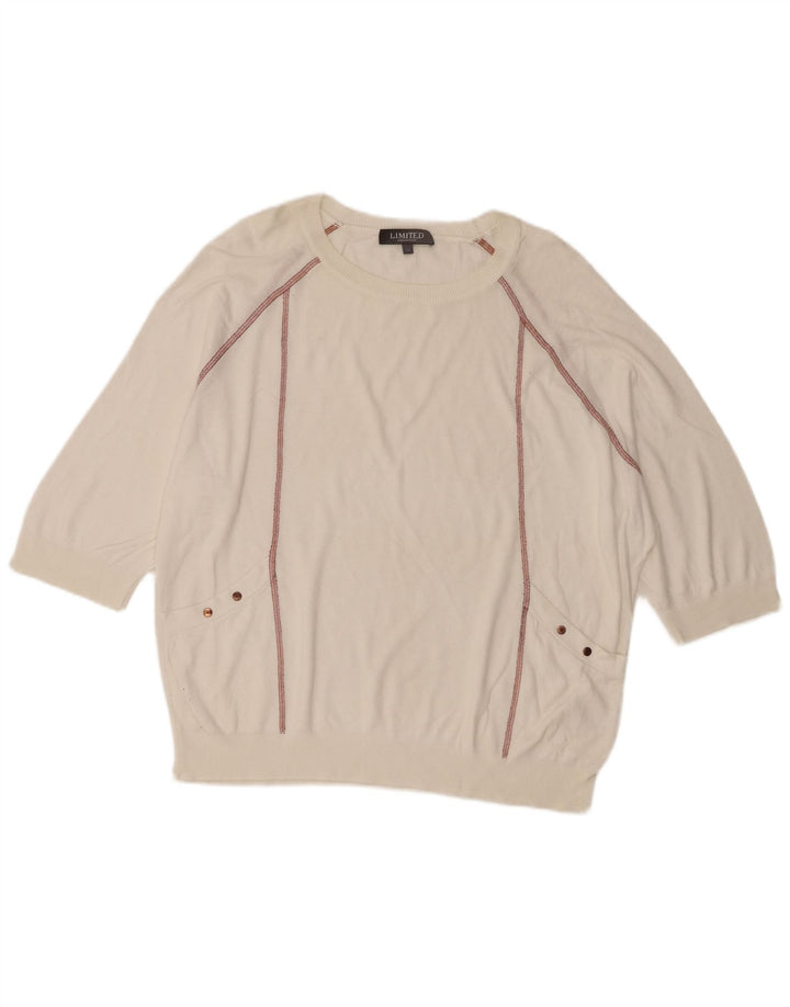 Maglione maglione con scollo a barca da donna Marks & Spencer UK 14 grande bianco