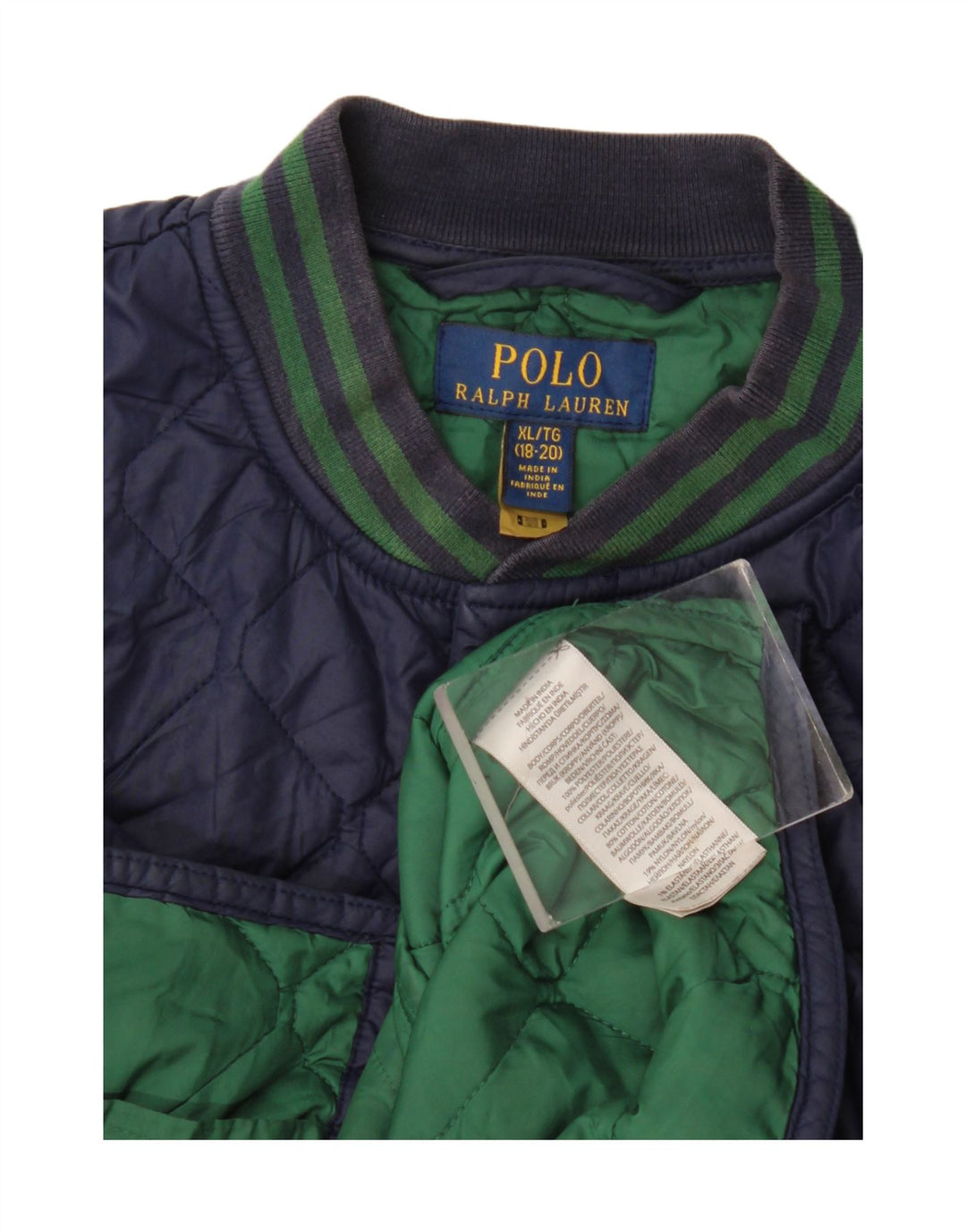 Giacca trapuntata da ragazzo Polo Ralph Lauren 15-16 anni XL poliestere blu navy