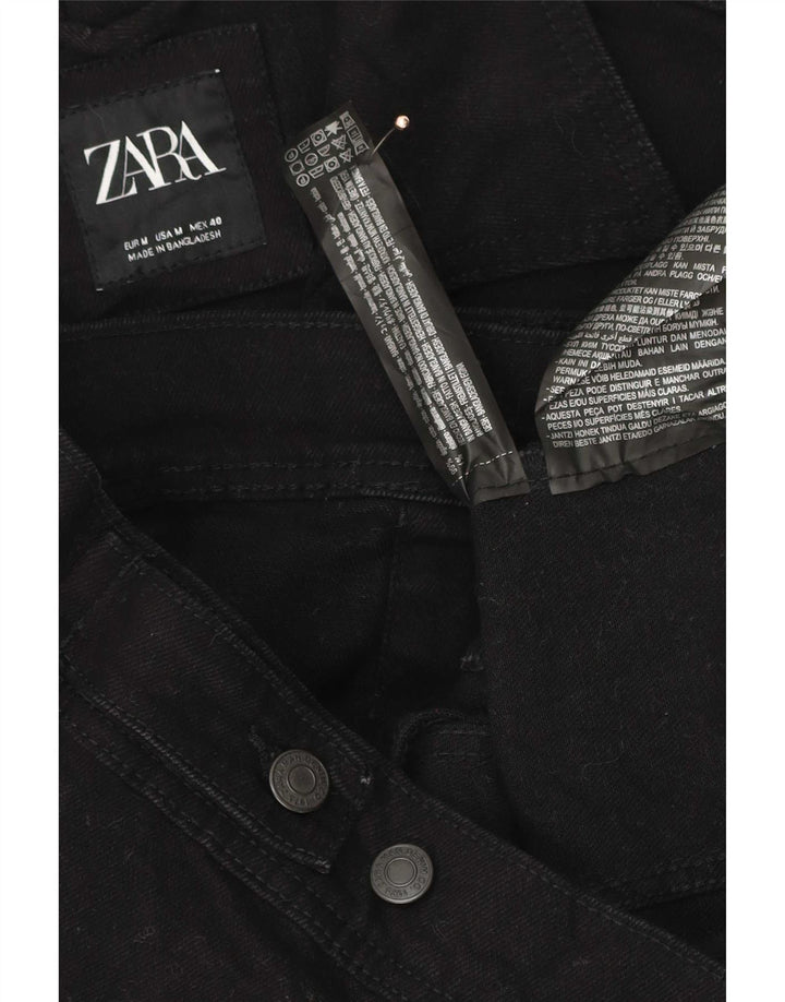 Giacca di jeans da uomo Zara UK 38 cotone nero medio