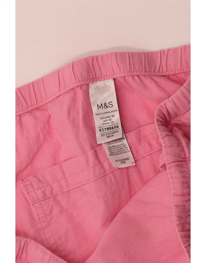 Bermuda da donna Marks & Spencer 4XL W48 Lino rosa