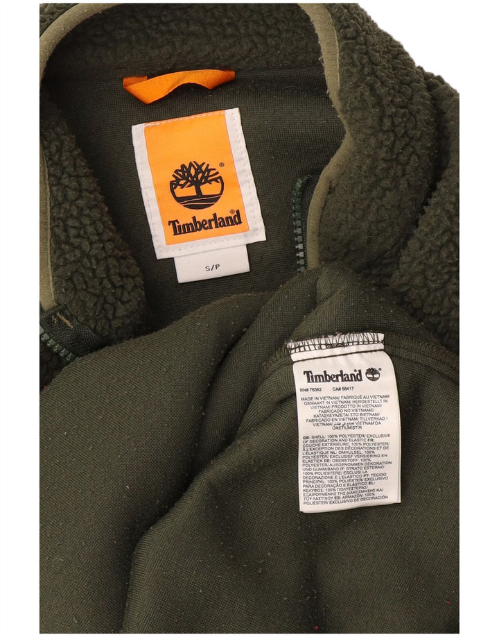 Timberland Maglione in pile da uomo con zip e collo piccolo poliestere verde