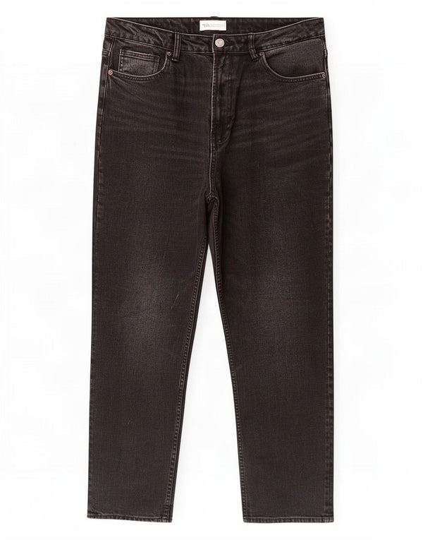 Jeans dritti da donna Zara EU 46 2XL W36 L28 Nero