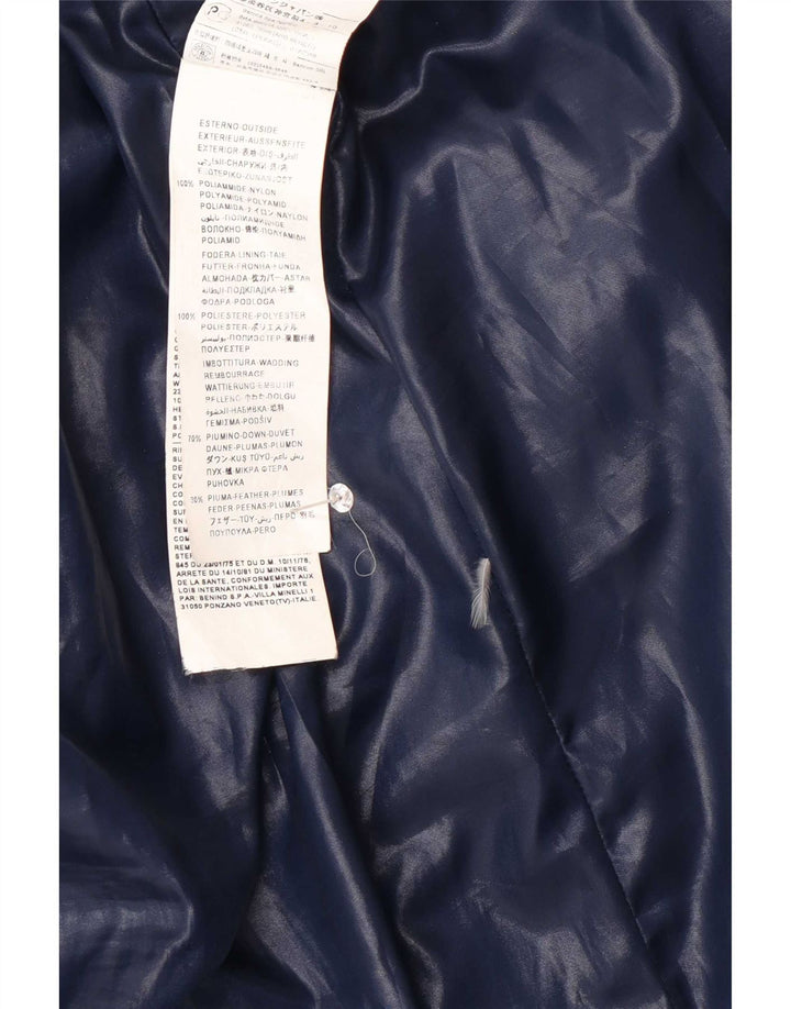Cappotto imbottito con cappuccio da donna Benetton IT 42 Medium Blu Navy Poliammide