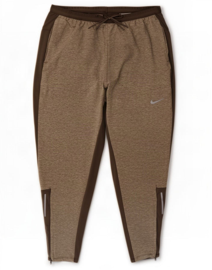 Pantaloni da tuta Nike Therma-Fit da uomo, grandi, in poliestere chiazzato grigio