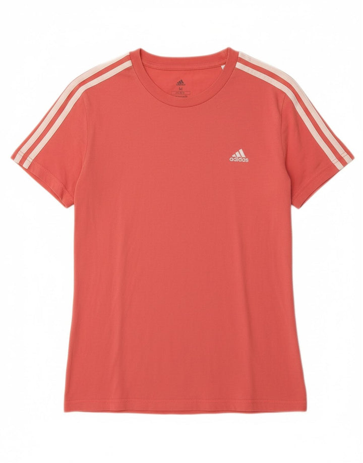 ADIDAS Womens T-Shirt Top UK 12/14 Medium Red Cotton