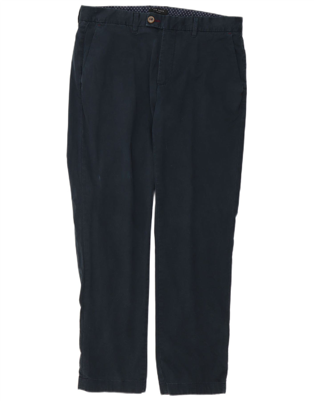 Pantaloni da abito dritti da uomo TED BAKER W34 L30 in cotone blu navy