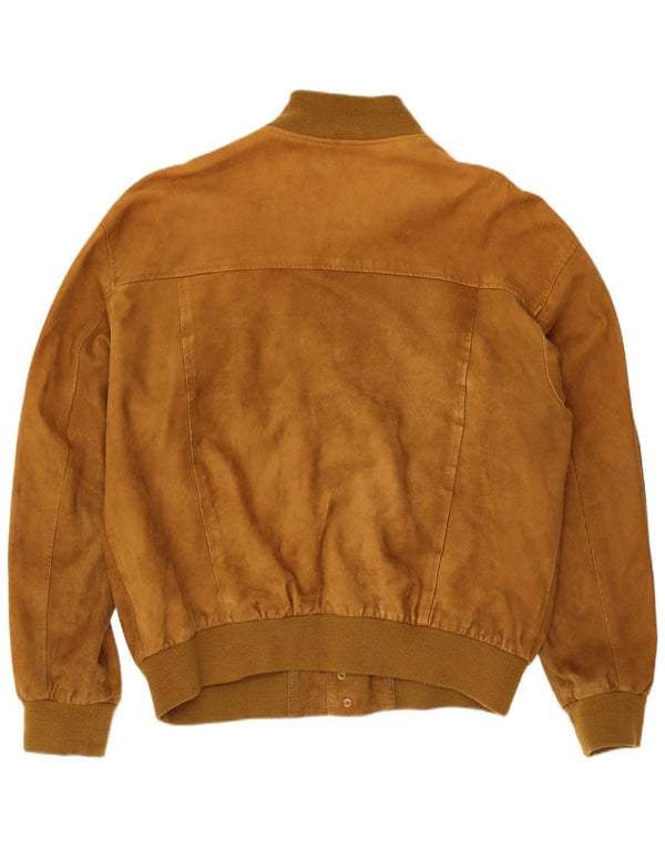 Giubbotto bomber in pelle scamosciata da uomo Zarro UK 44 2XL Pelle beige