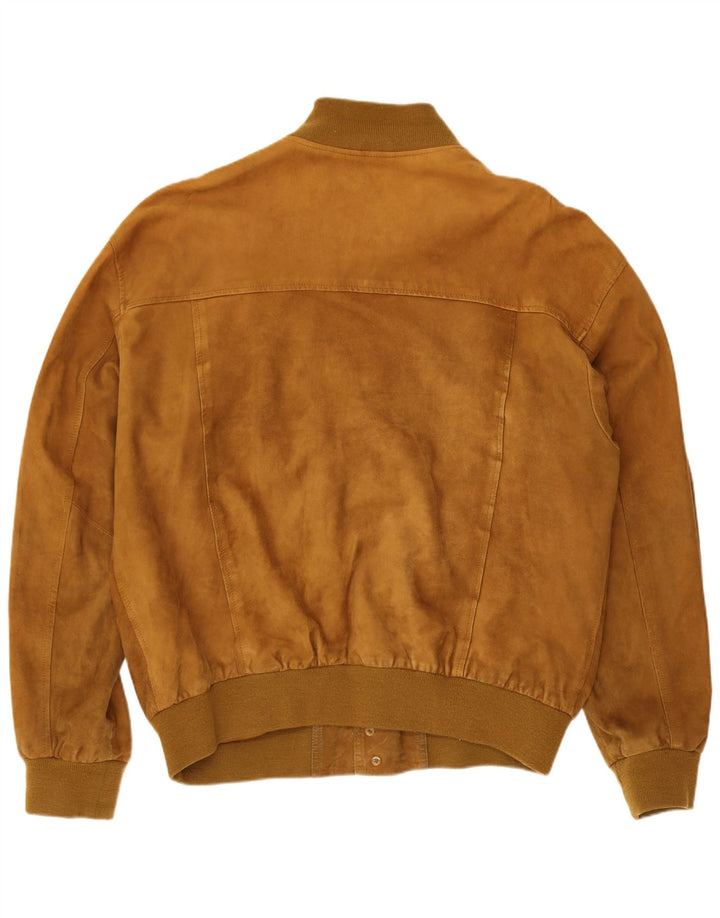 Giubbotto bomber in pelle scamosciata da uomo Zarro UK 44 2XL Pelle beige