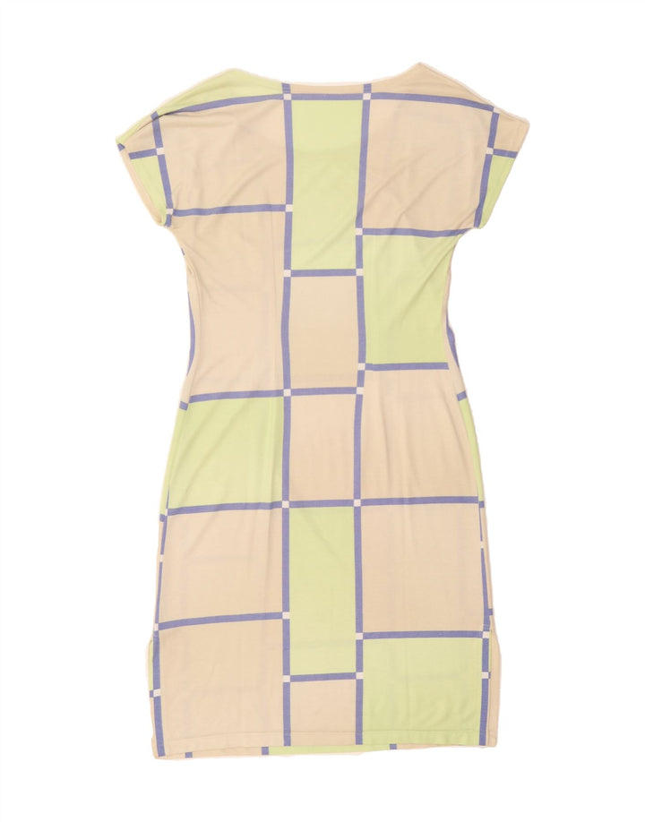 VINTAGE Womens Sheath Dress UK 14 Medium Pink Geometric Vintage Vintage and Second-Hand Vintage from Messina Hembry 