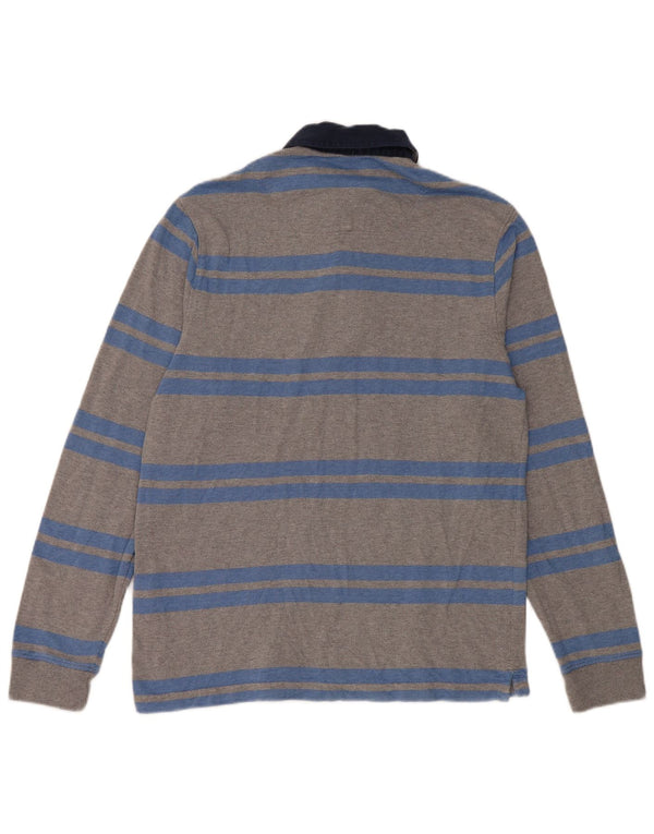 Polo da rugby a maniche lunghe da uomo Marks & Spencer piccola a righe grigie