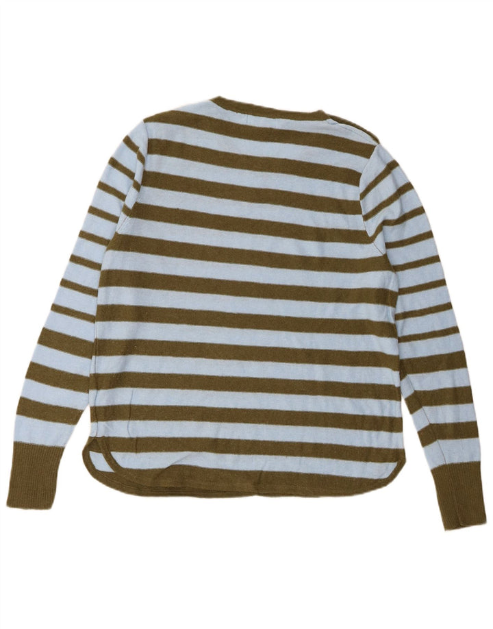 Maglione maglione girocollo da donna White Stuff UK 14 Nylon a righe grandi blu