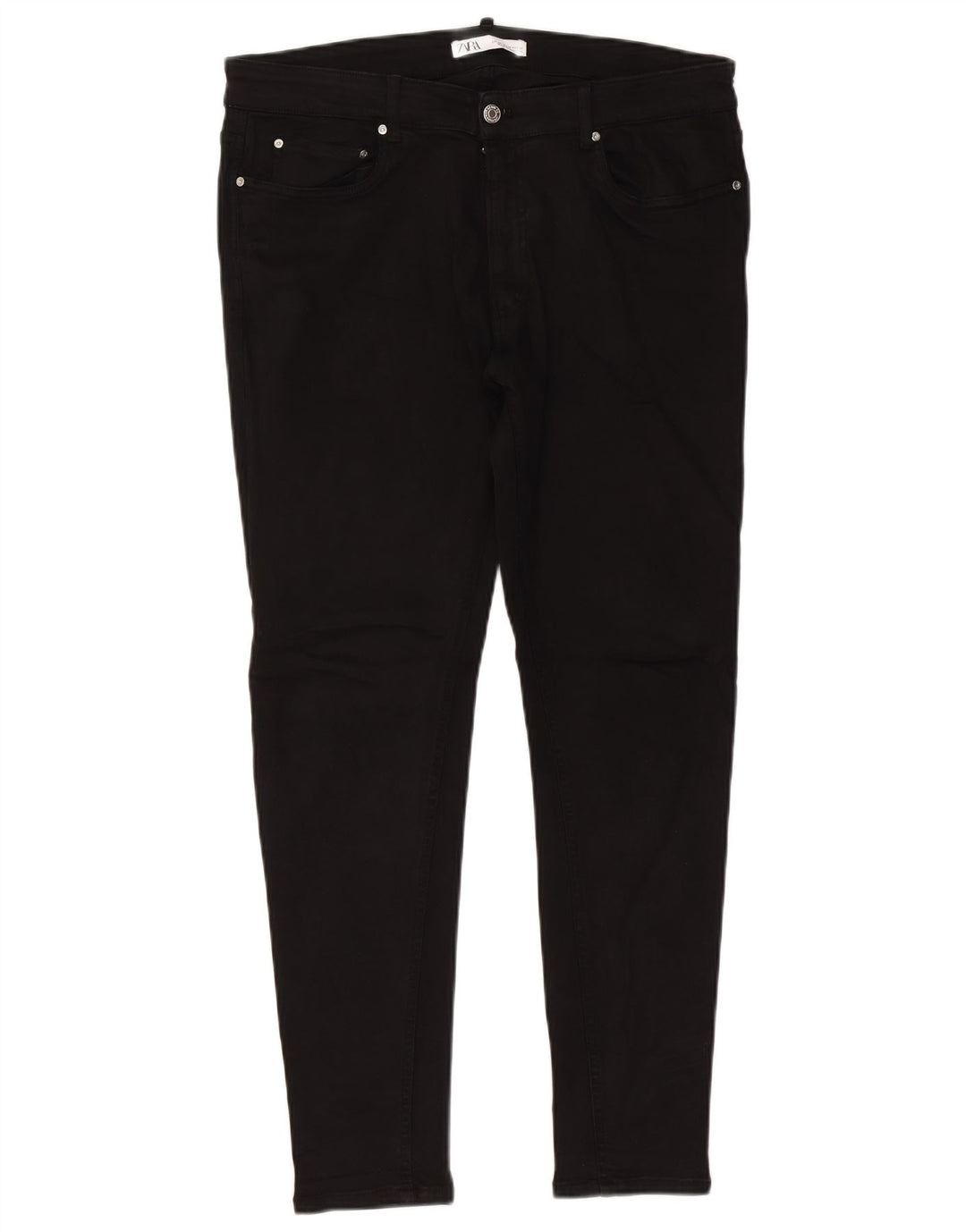 Jeans slim da uomo Zara EU 46 Large W36 L29 cotone nero
