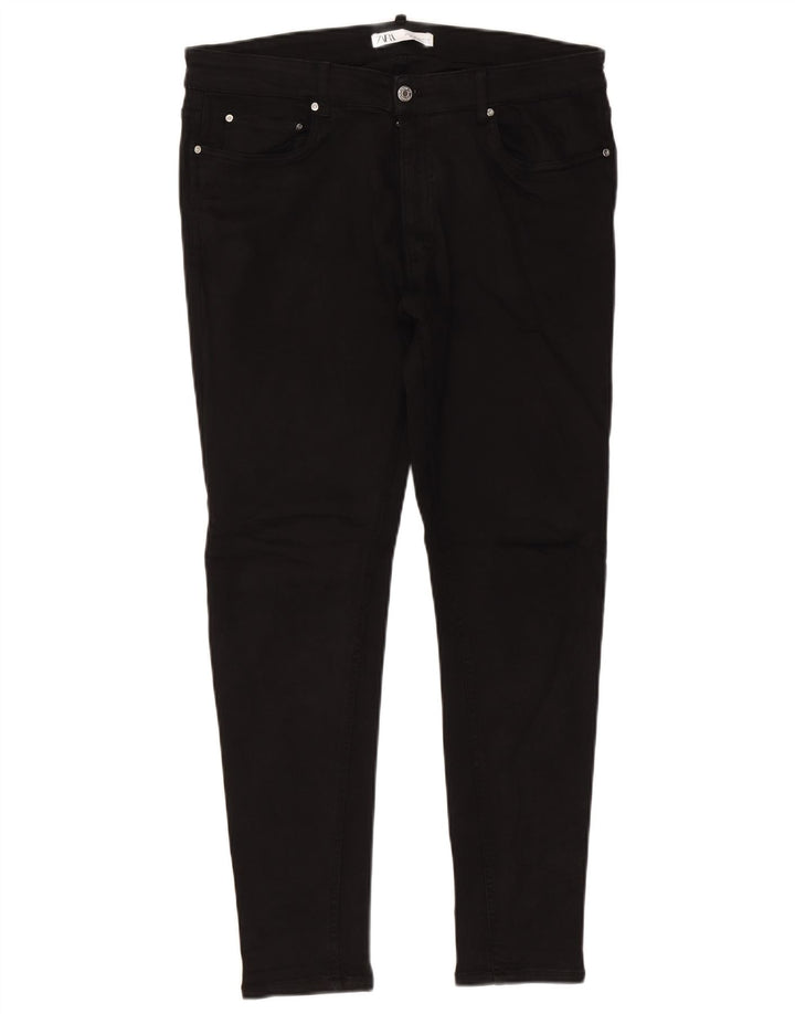 Jeans slim da uomo Zara EU 46 Large W36 L29 cotone nero