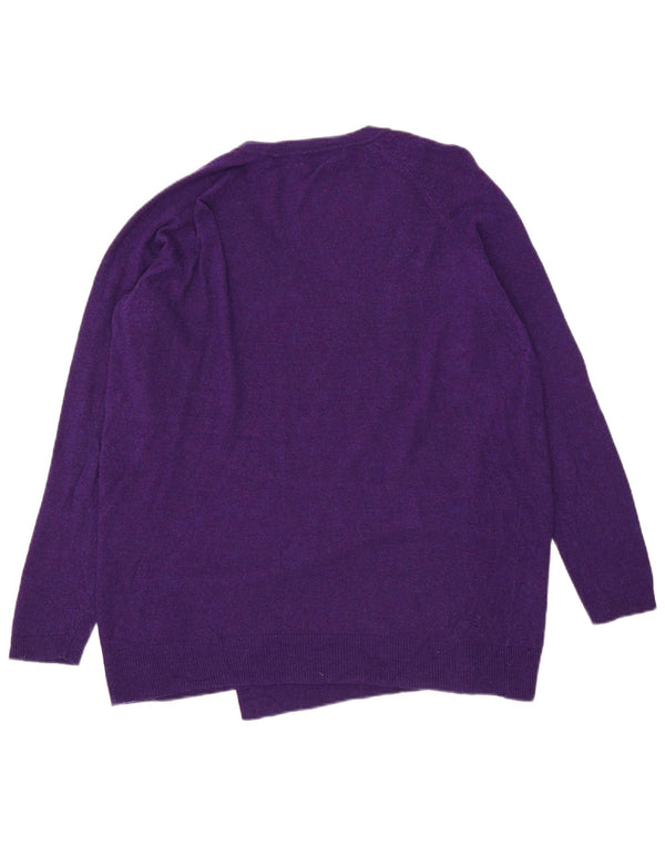 Maglione maglione con scollo a V da donna Marks & Spencer UK 18 XL Viola
