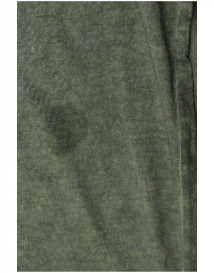 BENETTON Top grafico da uomo a maniche lunghe piccolo in cotone verde