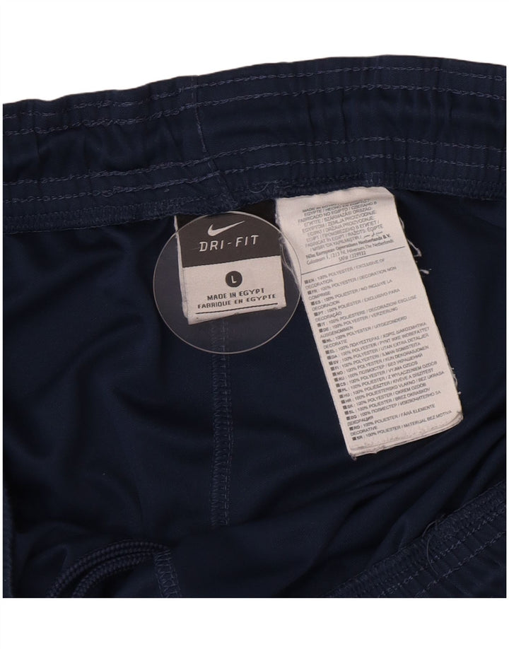 Pantaloncini sportivi Nike da uomo Dri Fit grandi in poliestere blu navy