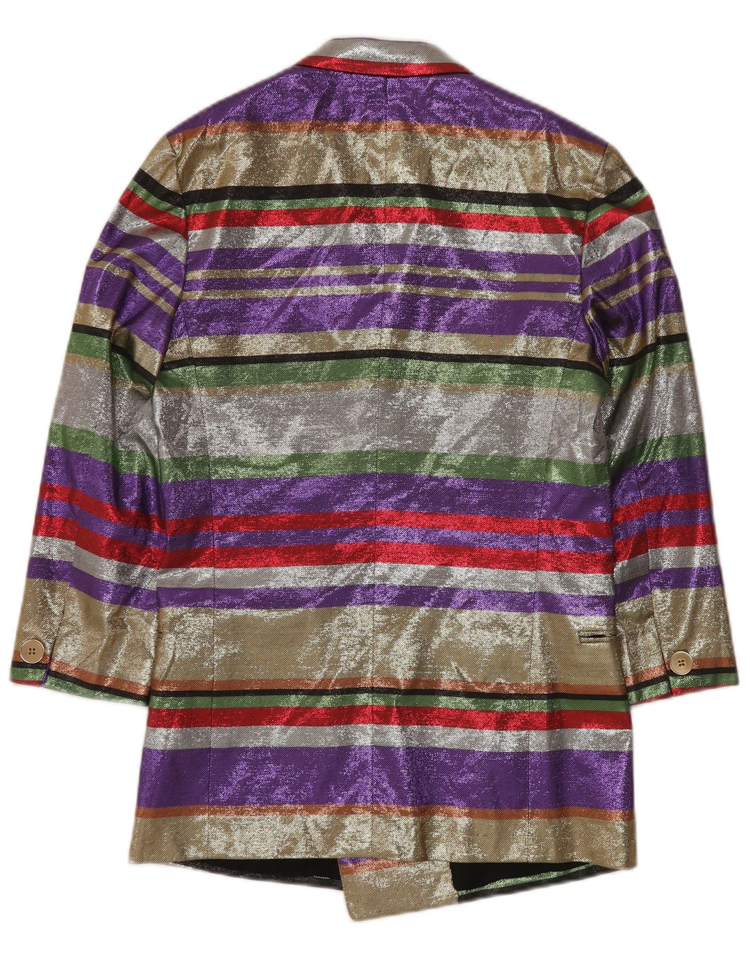 Giacca blazer da donna con maniche a 3/4 VINTAGE EU 40 a righe multicolori medie