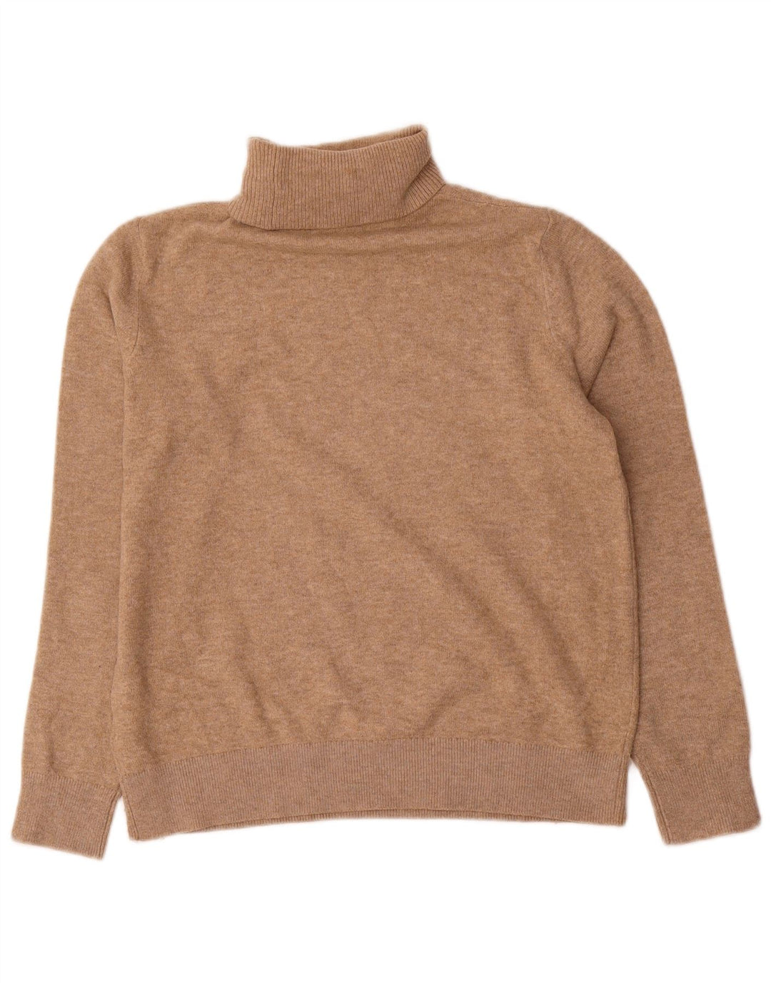 Maglione maglione da uomo Marks & Spencer a collo alto piccolo poliestere beige