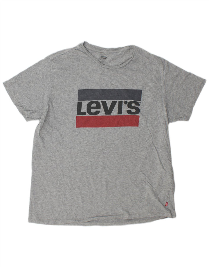 T-shirt grafica da uomo Levi's Top grande in cotone chiazzato grigio