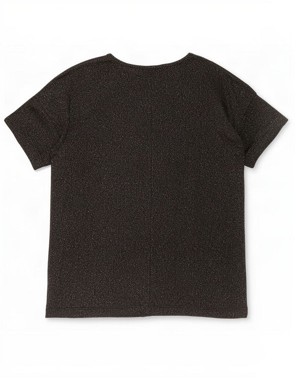 Topshop T-shirt oversize da donna Top UK 8 Small Poliestere chiazzato nero