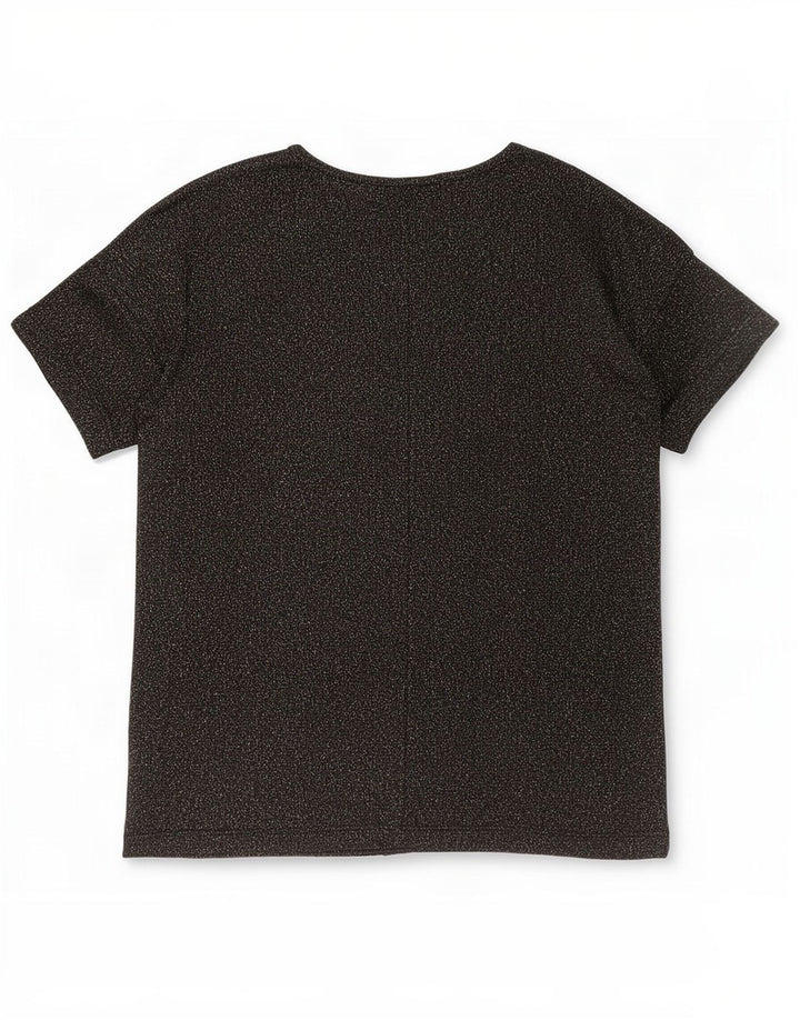 Topshop T-shirt oversize da donna Top UK 8 Small Poliestere chiazzato nero