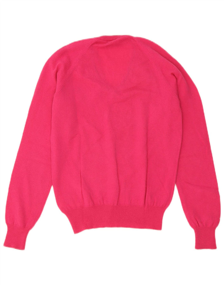 Maglione maglione con scollo a V da donna Fred Perry UK 18 XL Lana rosa