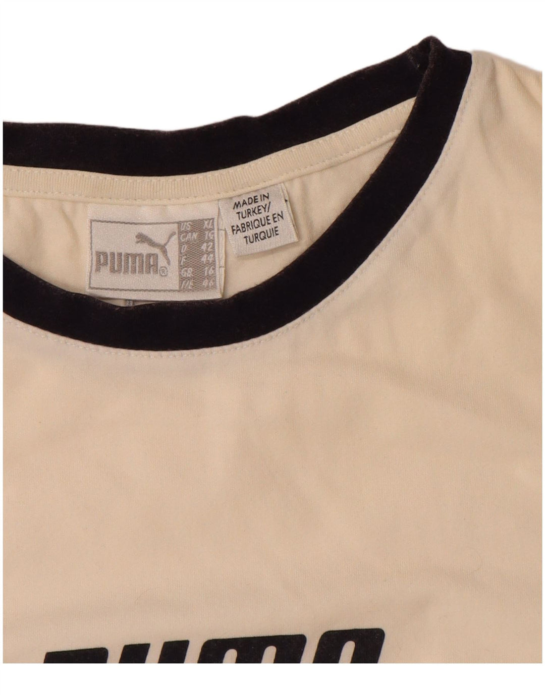 T-shirt grafica corta da donna Puma UK 16 Large Off White Striped