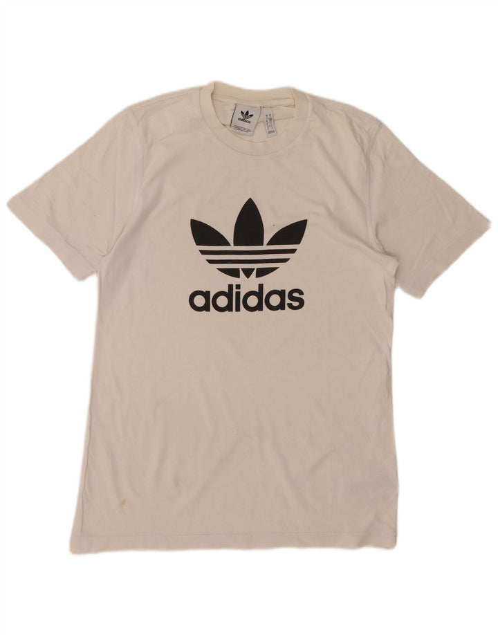 T-shirt grafica da uomo ADIDAS Top piccola in cotone bianco