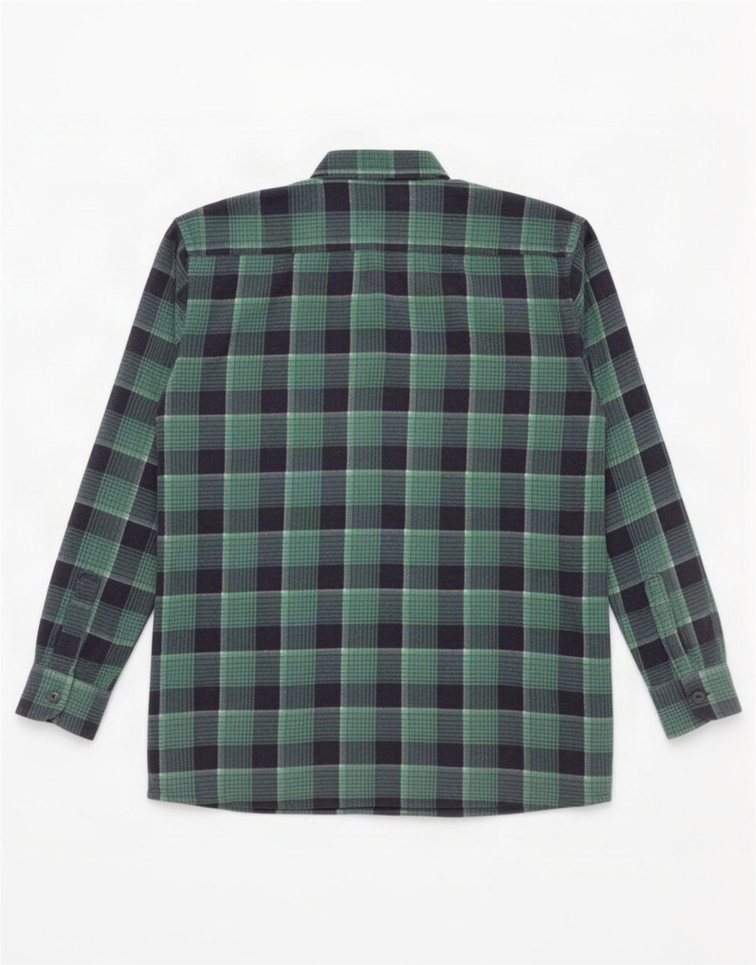Camicia vintage da uomo in flanella a quadri verdi grandi
