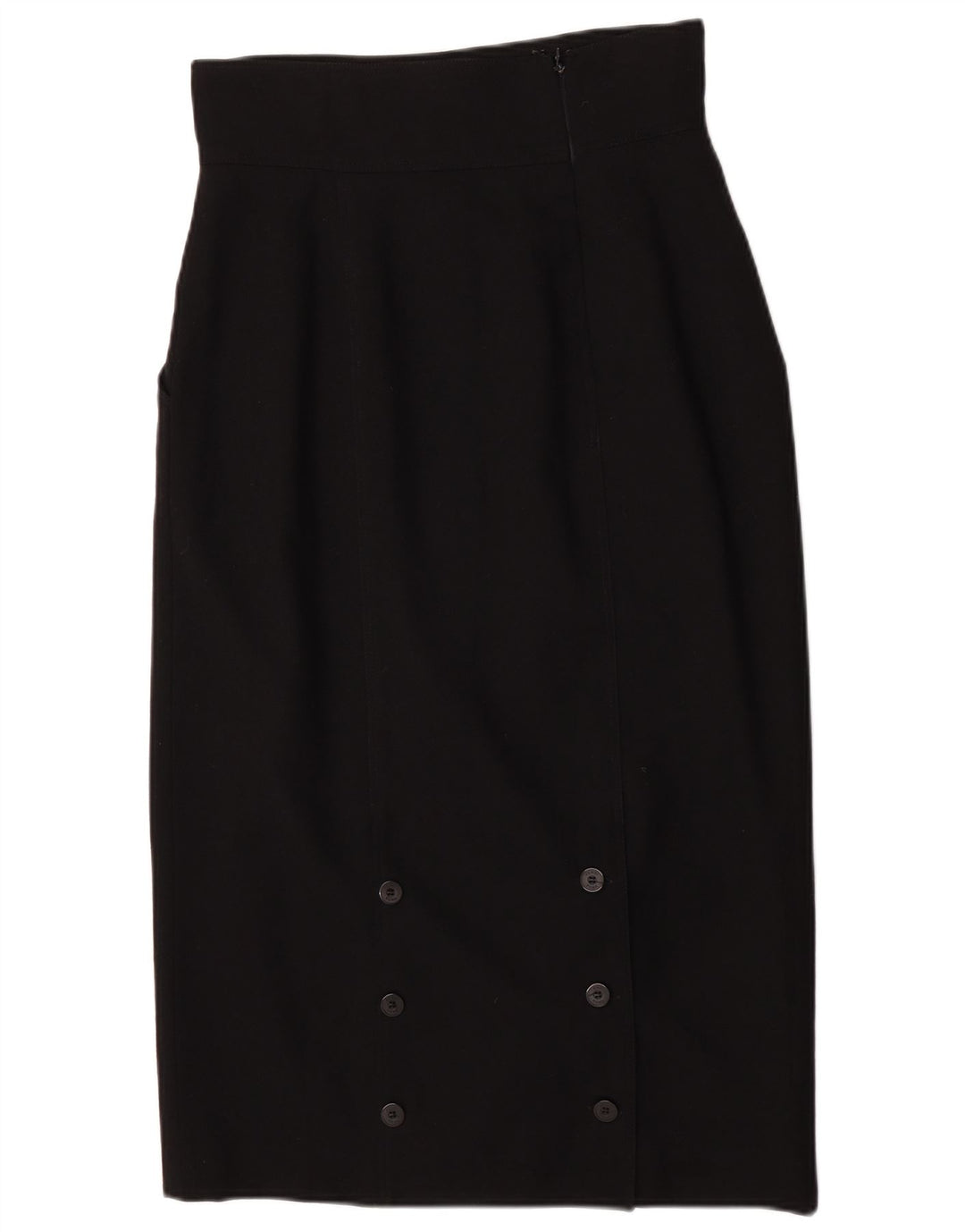 Gonna midi a vita alta da donna Fendi IT 44 media W28 lana nera