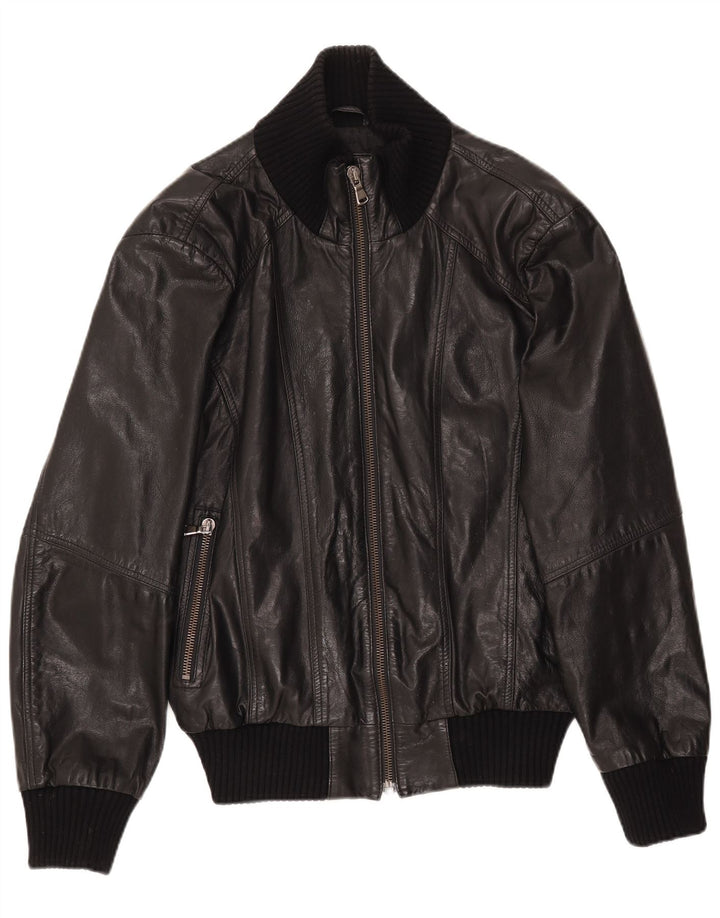 Giacca in pelle da uomo selezionata UK 38 Pelle nera media