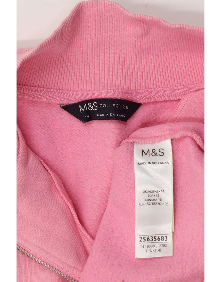Felpa oversize da donna Marks & Spencer UK 14 grande rosa
