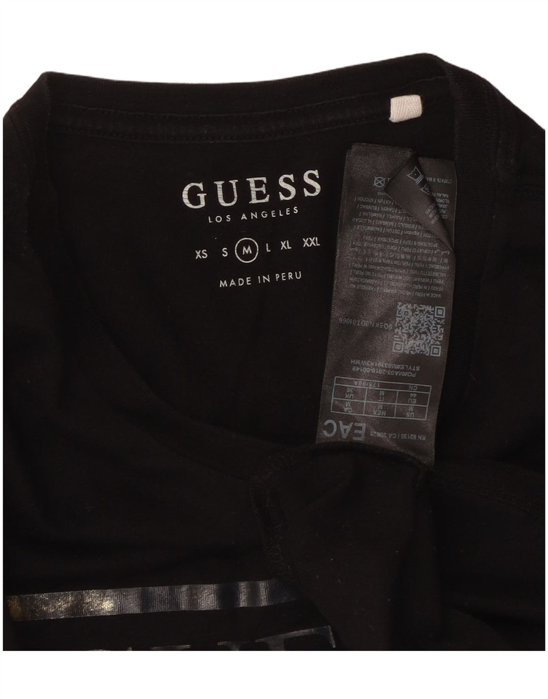 T-shirt grafica da uomo GUESS Top in cotone nero medio