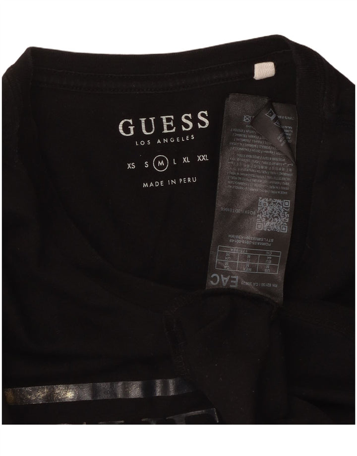 T-shirt grafica da uomo GUESS Top in cotone nero medio