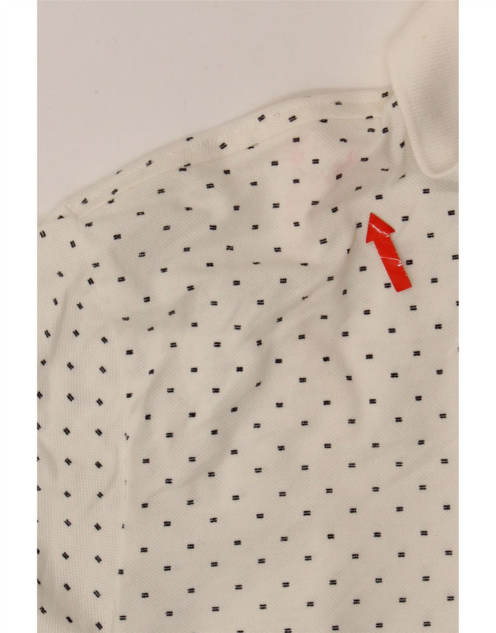 TOMMY HILFIGER Mens Regular Fit Polo Shirt Small White Spotted Cotton Vintage Tommy Hilfiger and Second-Hand Tommy Hilfiger from Messina Hembry 