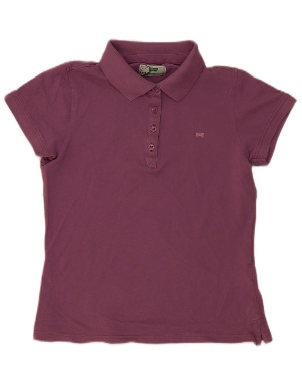 Carrera Womens Polo Shirt UK 12 Medium Purple Cotton
