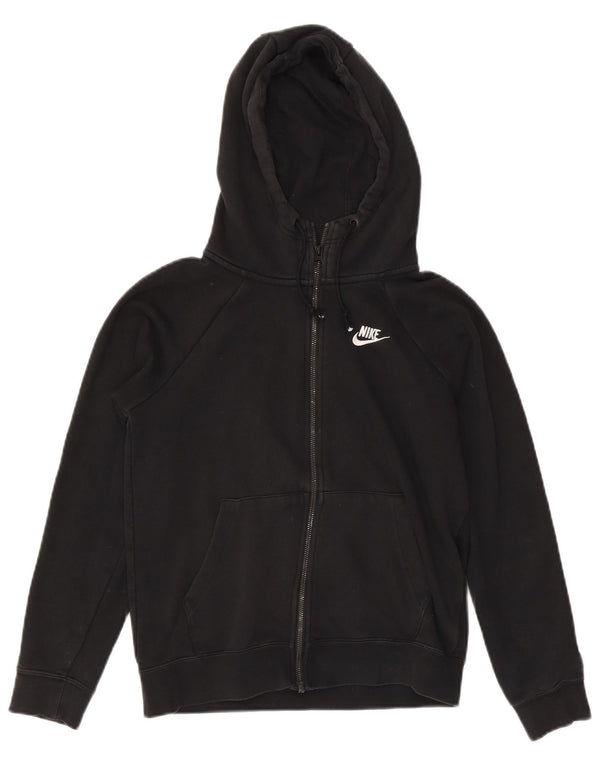 Maglione con cappuccio e zip oversize da donna NIKE UK 6 XS cotone nero