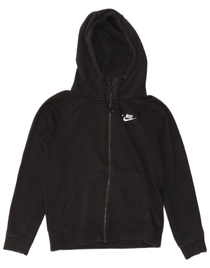 Maglione con cappuccio e zip oversize da donna NIKE UK 6 XS cotone nero