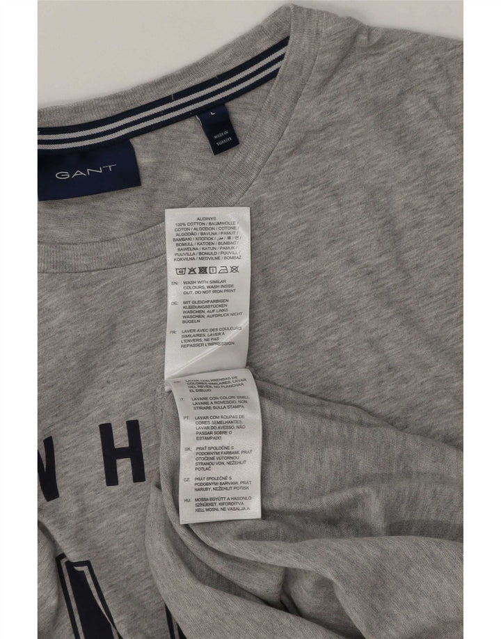 Gant T-shirt grafica da uomo Top grande in cotone grigio