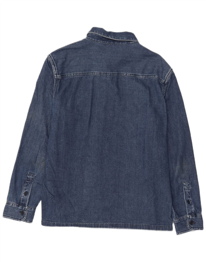 Marks & Spencer Camicia da uomo overshirt in denim grande cotone blu classico