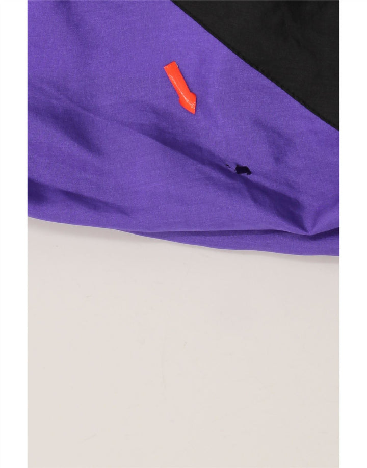 Giacca da ginnastica vintage da uomo, giacca grande, nylon color block viola