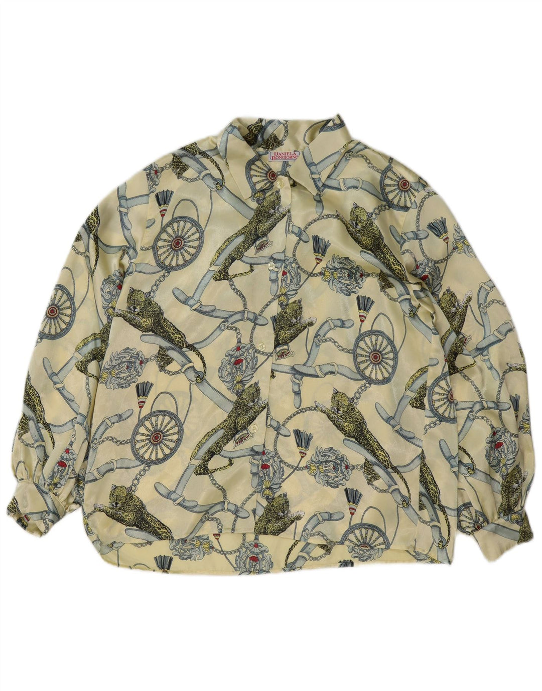 Camicetta grafica da donna vintage IT 48 XL Poliestere giallo