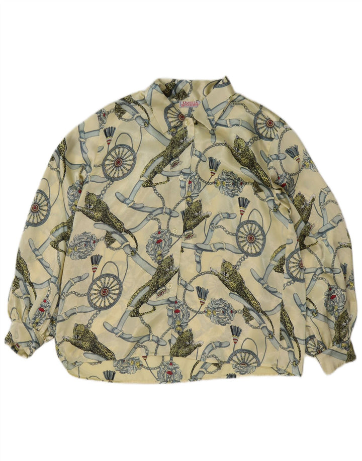 Camicetta grafica da donna vintage IT 48 XL Poliestere giallo
