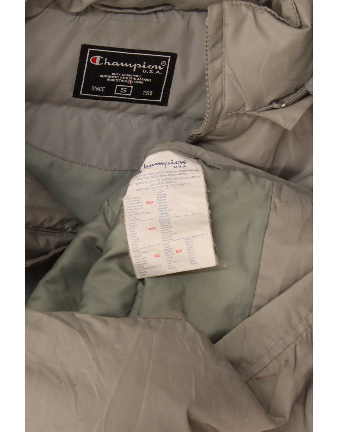 Cappotto imbottito oversize con cappuccio da donna Champion UK 10 piccolo poliestere grigio