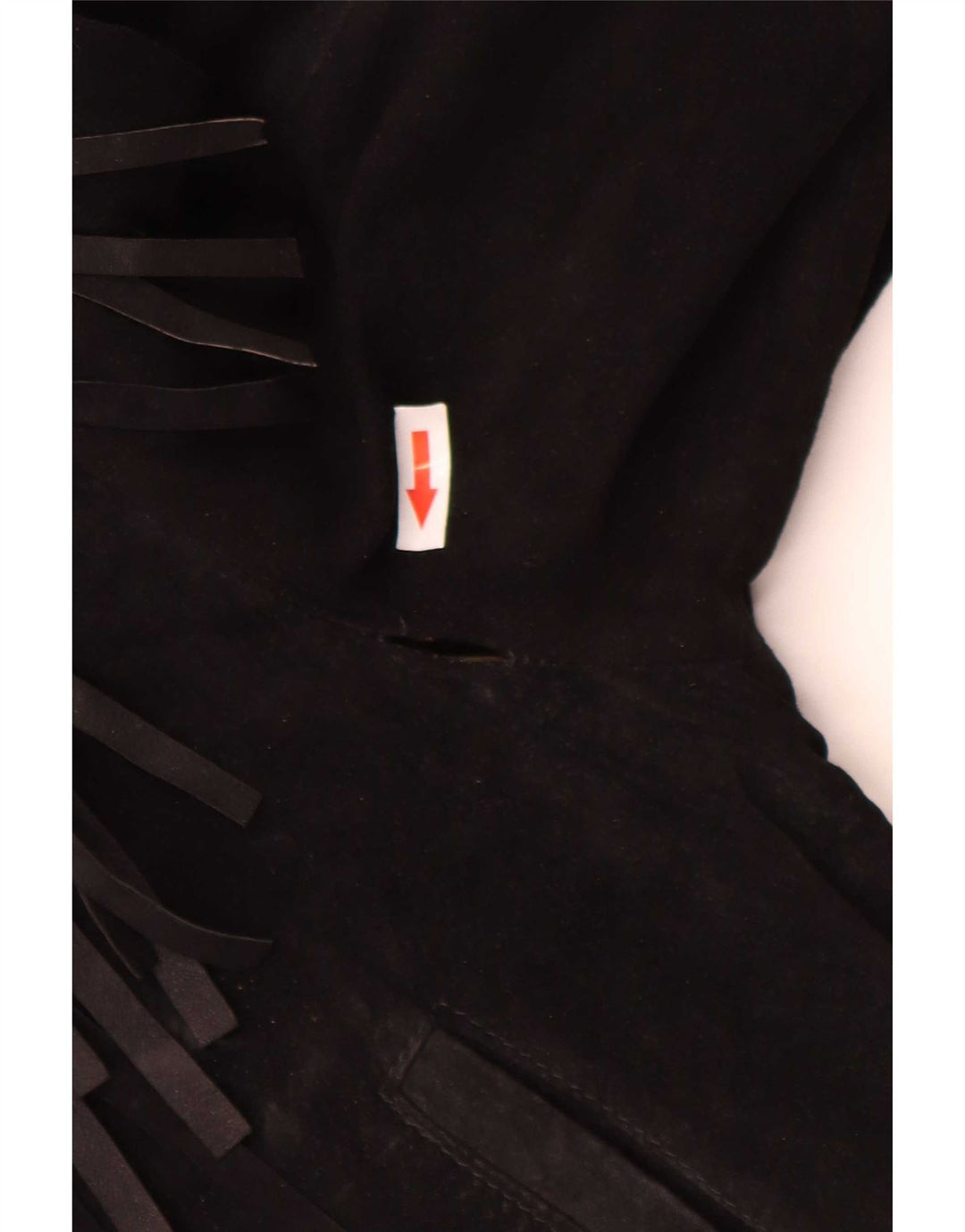Giacca vintage in pelle scamosciata da donna IT 50 XL Cowboy in pelle nera