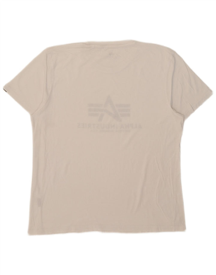 T-shirt grafica da uomo Alpha Industries, taglia grande, bianca