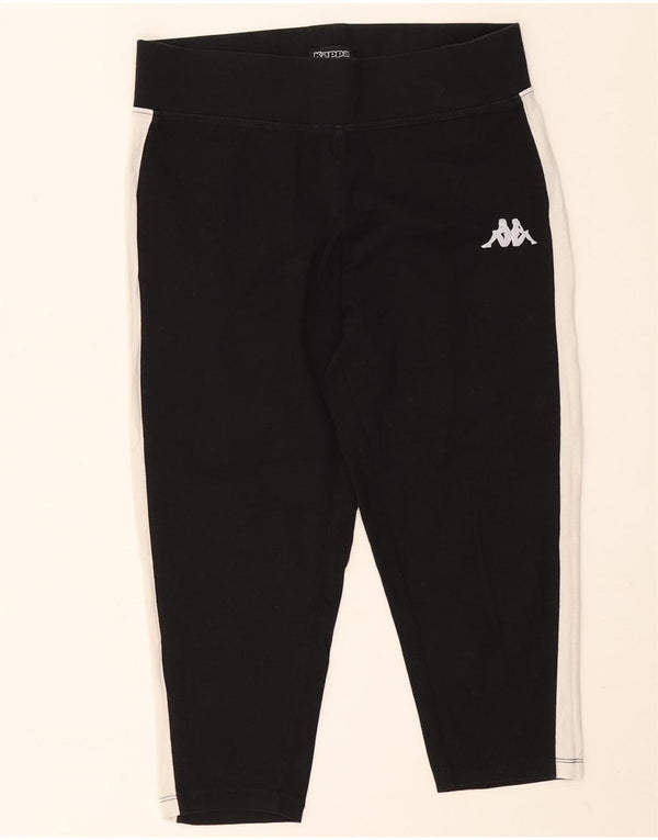 Leggings Capri da donna Kappa UK 14 grande cotone color block nero